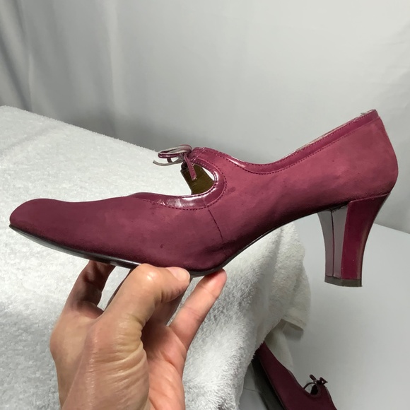 Naturalizer Suede Mary Jane Maroon Heels - SZ 9 - Picture 11 of 13